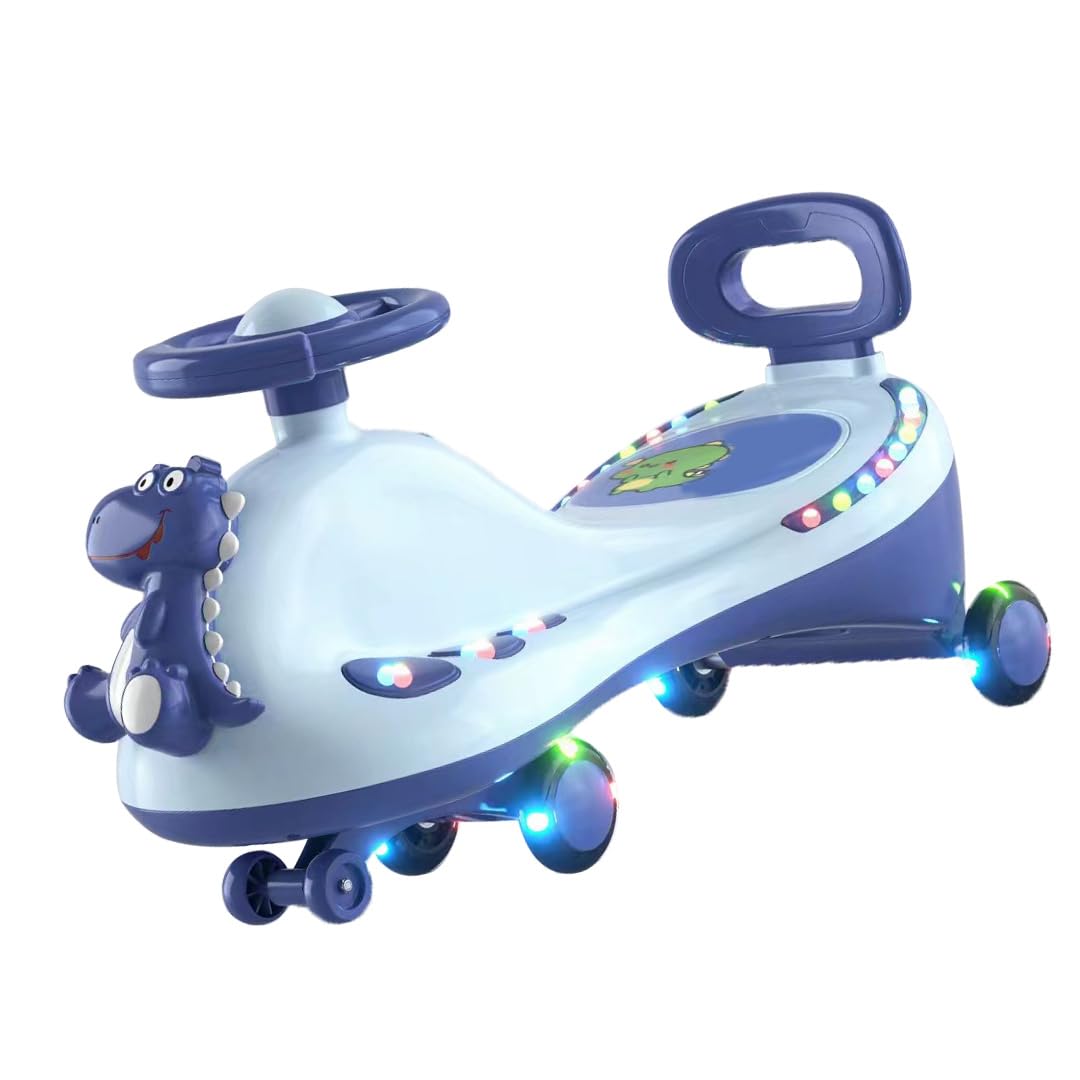 Naroote Wiggle Car Uniwersalna Zabawka do Jeżdżenia dla Dzieci z Cichym Efektem świetlnym do Zabawy na świeżym Powietrzu i ćwiczeń (BLUE)