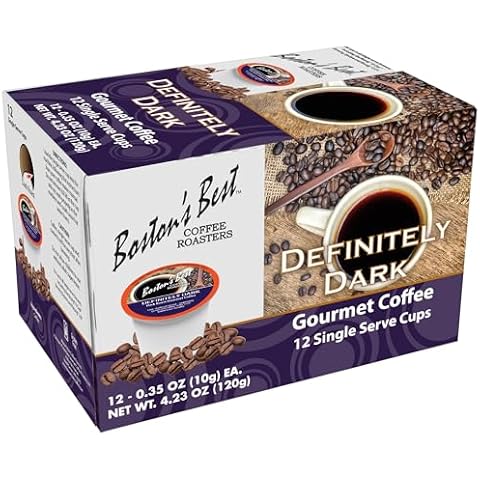 Boston’s Best Coffee - Definitely Dark Roast Coffee, Bold & Rich Gourmet Coffee Compatible with Keurig® Coffee Maker, 1 Count (12 Single Serve Cups) Cover