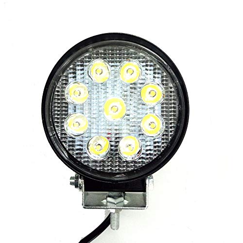Eidyer LED Faro da lavoro,Luci da lavoro a LED rotonde da 27W, lampada da lavoro a LED per auto 10V-30V DC 2700LM Faretto da incasso ad alta potenza Luce bianca fredda 6000K-6500K, IP67