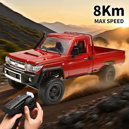 Image of RZAPE RC Rock Crawler 1 /12 RC Crawler Toyota LC79 Off Road RC Truck 4x4 with 2.4GHz Remote Control 280 Brushed Motor All Terrain Rremote Control Truck RTR Proportional Throttle Steering MN-82（Red）