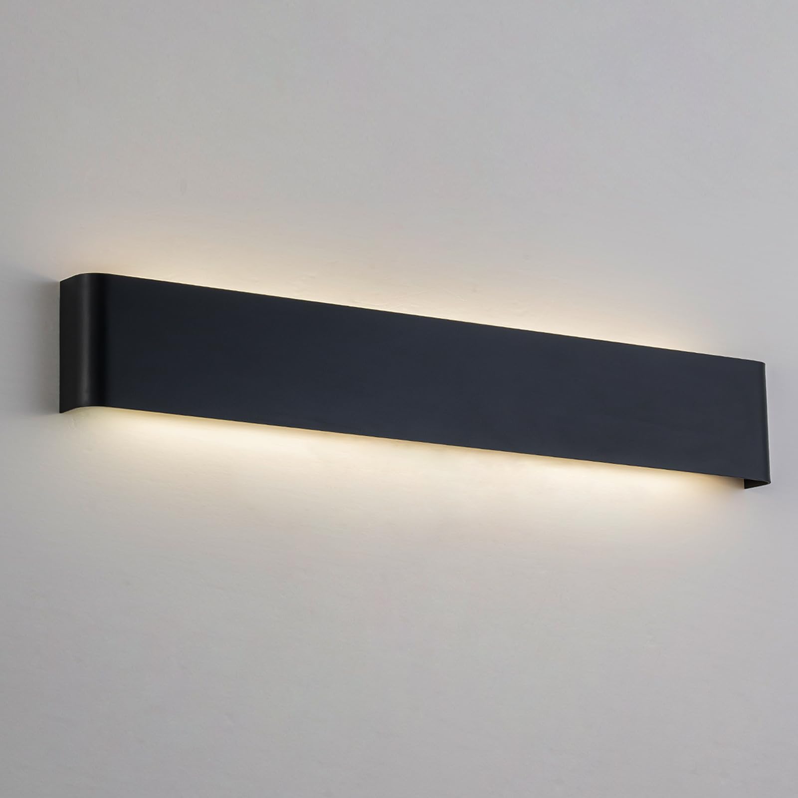 32.6 inch led bathroom vanity light, matte black hardwired vanity light for bathroom over mirror, 5 cct adjustable, 32w 2000lm aluminum wall mounted light fixture, single pack