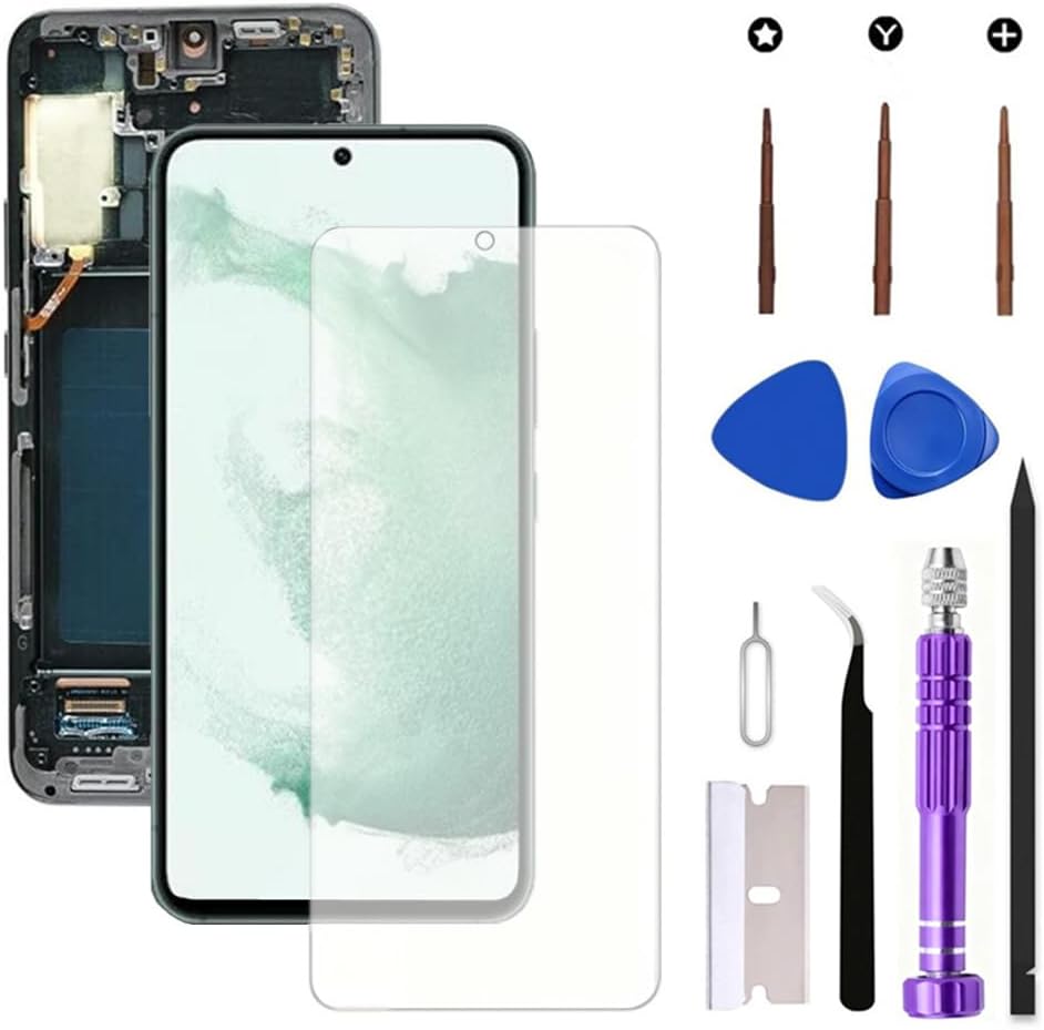 OLED for Samsung Galaxy S22 Plus 5G LCD Screen Replacement Galaxy S22Plus SM-S906U SM-S906B Display Screen Touch Digitizer Assembly Supports Fingerprint (with Black Frame+Soft Film+Tools)
