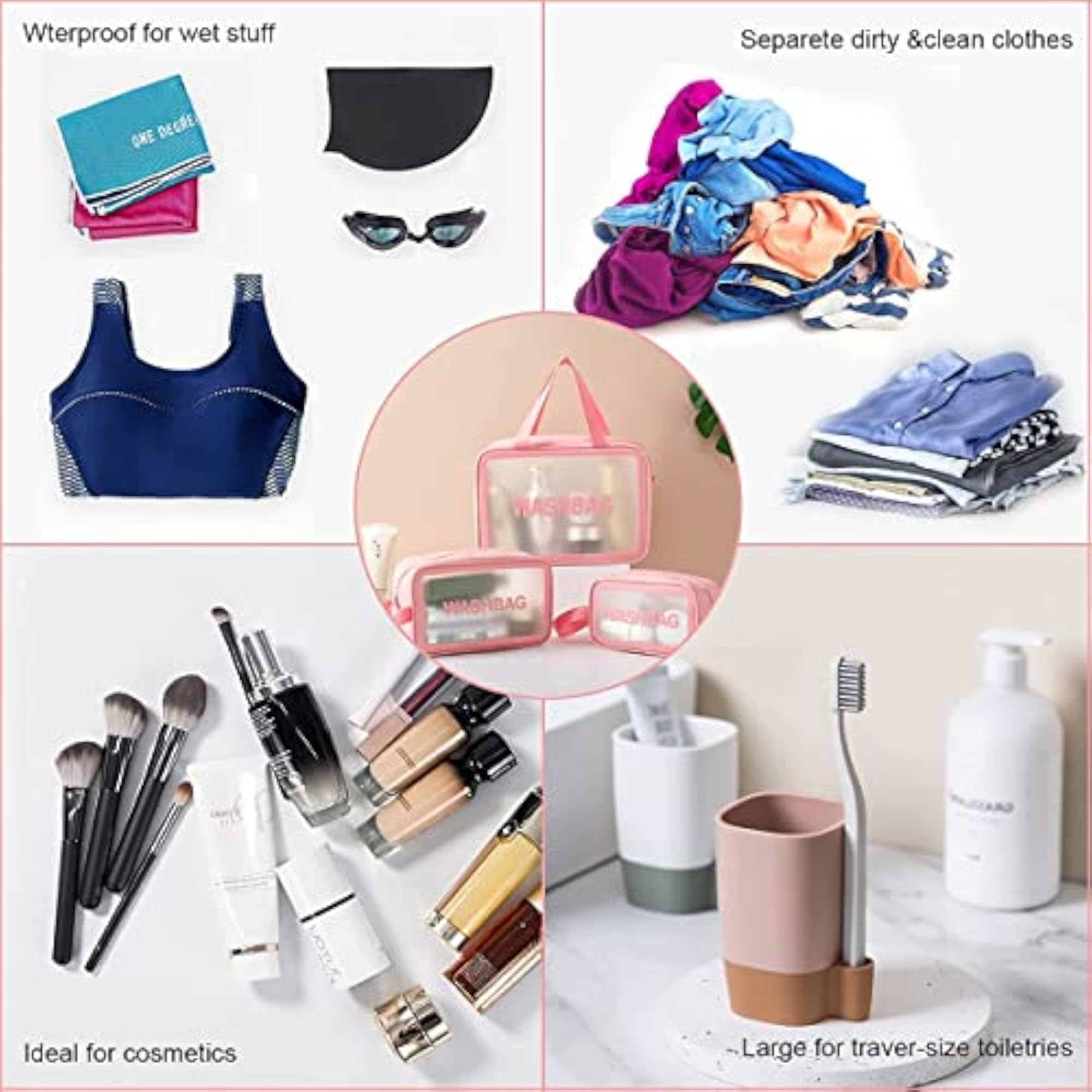 Wash Toiletry Bag, Waterproof Makeup Organizer