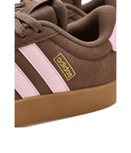 adidas Women's VL Court 3.0, Earth Strata/Clear Pink/Gold Metallic, 6