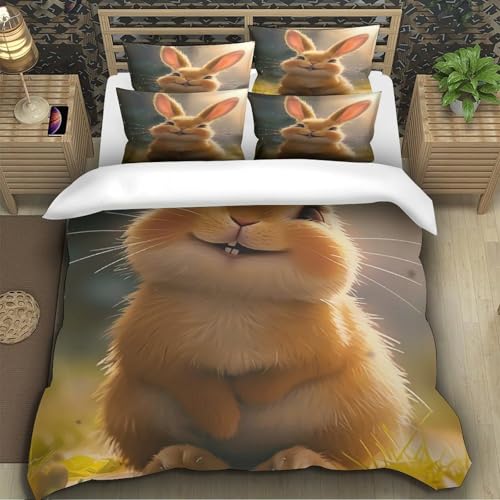 Housse de couette 3D microfibre douce pour lit 260x220cm sans repassage avec zip - 5
