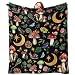 Zzkol Mystical Forest Mushroom Flannel Throw Blanket, Fairy Tale Cottagecore Moon Star Birthday Gifts for Men Women Adults Teen Kids, Witchy Boho Botanical Soft Blankets for Bedding Sofa 60" x 80"