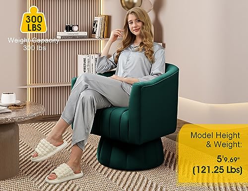 image for Dewhut Mid Century 360 Degree Swivel Cuddle Barrel Accent Sofa Chairs,