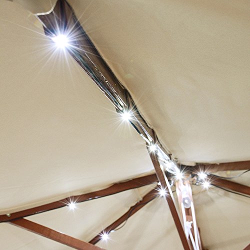 Yescom 40 Led Solar String Light Cool White For 8-Rib 8 Ft 9 Ft Wooden Outdoor Patio Umbrella With Plastic Clips #TOP2