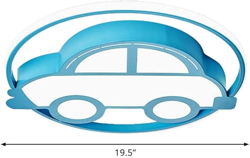 Miniatura 3 de LAKIQ Lámpara de techo empotrada para habitación de niños con control remoto azul de dibujos animados para automóvil, iluminación LED de acrílico