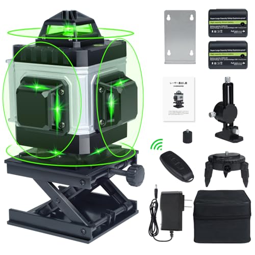 POXITY レーザー墨出し器 グリーンレーザー墨出し器 4x360° 16ライン...