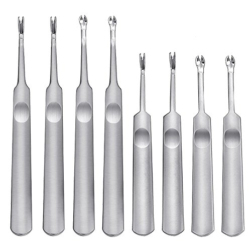 Rugged and Durable Hand Leather Edge Skiving DIY Craft Tool, Hatisan Stainless Steel Leather Grooving Tool for Leather Carving Work (8pcs)