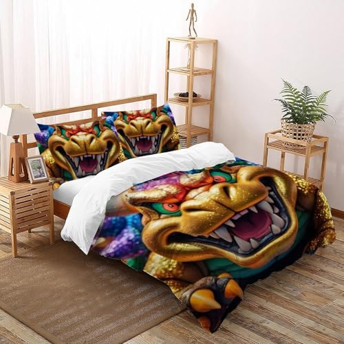 Housse de couette double microfibre dessin animé animaux 3D - 2