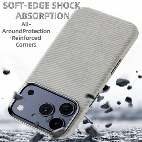 Coque iPhone 17 Pro Max flanelle douce toucher cuir gris unique