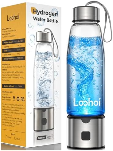 Hydrogen Water Bottle,Portable SPE/PEM Hydrogen Generator Cup 16oz,Rich Hydrogen Infused Water Maker for Health, Fitness,Gift for Home, Office & Travel