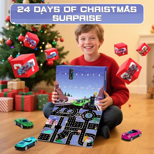 JolliBrix Cars Advent Calendar 2025 for Kids, 24 Pack Alloy Vehicles Toy Christmas Countdown Calendar, Ideal Gift for Kids Boys Toddlers Girls by JolliBrix - Used condition - Image 6