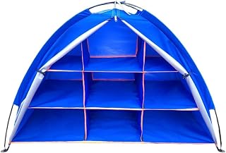 Camping Storage Cabinet Tent, 9-Shelf Outdoor Organizer Waterproof Oxford Fabric, Portable Travel Storage Unit with Fiberglass Frame for Hiking