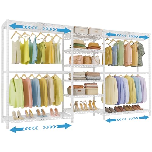 Image of VIPEK X3 Plus Large Expandable Closet Rack Wardrobe Closet Organizer White