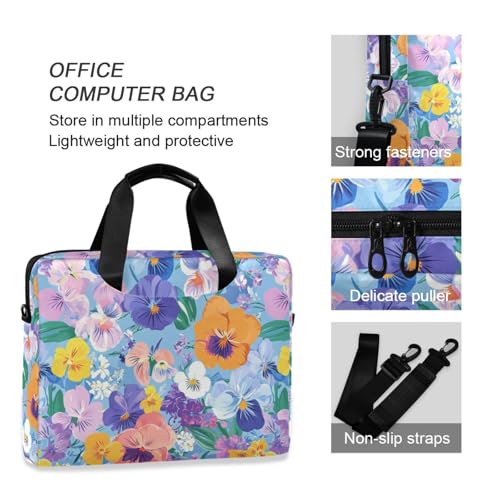 Bolso Maletín Portátil Viaje 15.6" Azul Flores miniatura 6