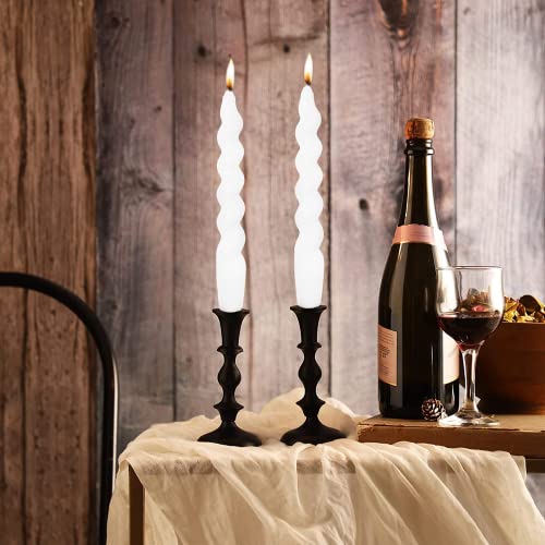 Maitreya Spiral Taper Candles Conical Stick Candles Handmade Twisted Candles-Set Of 4 For Decoration Weddings Party Church-Unscented Dripless Candles,7.5Inch(Gradient Green) #TOP5