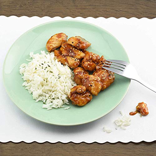 Rectangle Disposable Paper Placemat (100 Pack) - 10 x 14 Inches White Eco-Friendly Heavy Weight 60 Pound Paper Place Mat Wavy Scalloped Edge - Thumbnail 3
