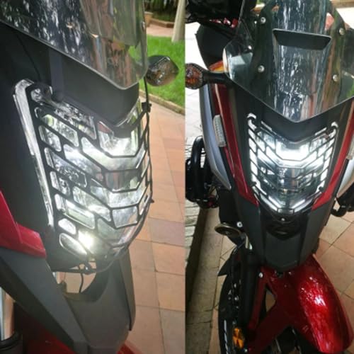 Grille phare moto NC750X cache protection acier noir de précision - 6