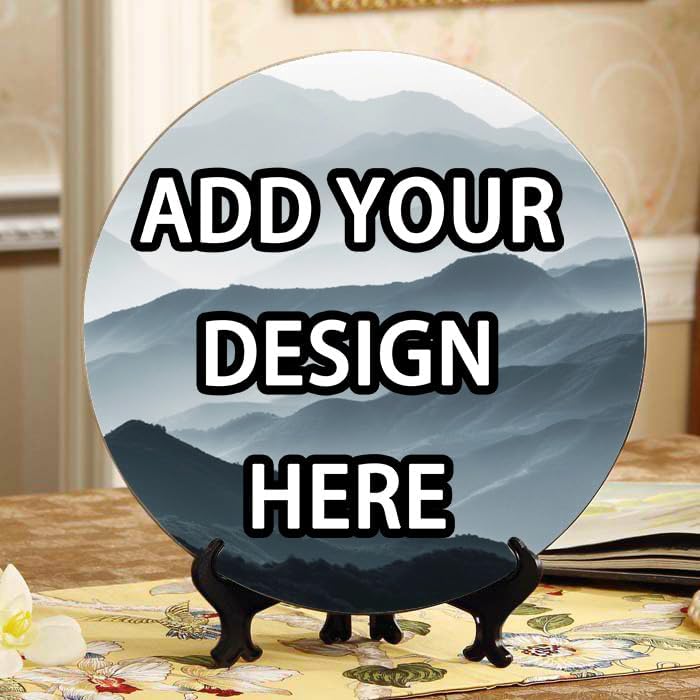 Mandala 10-inch Ceramic Plate for Wall Display or Tabletop, with Stand & Hook DP-51134345
