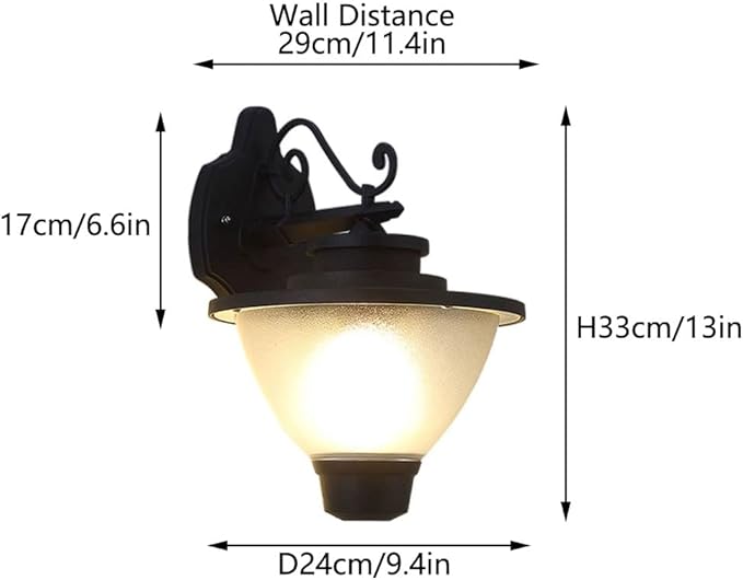 Inzyla IP65 waterdichte moderne E27 enkele kop aluminium wandlampen buiten eenvoudige patio buitenmuur schansen armatuur achtertuin wandgemonteerde lamp verlichting, zwart photo 2