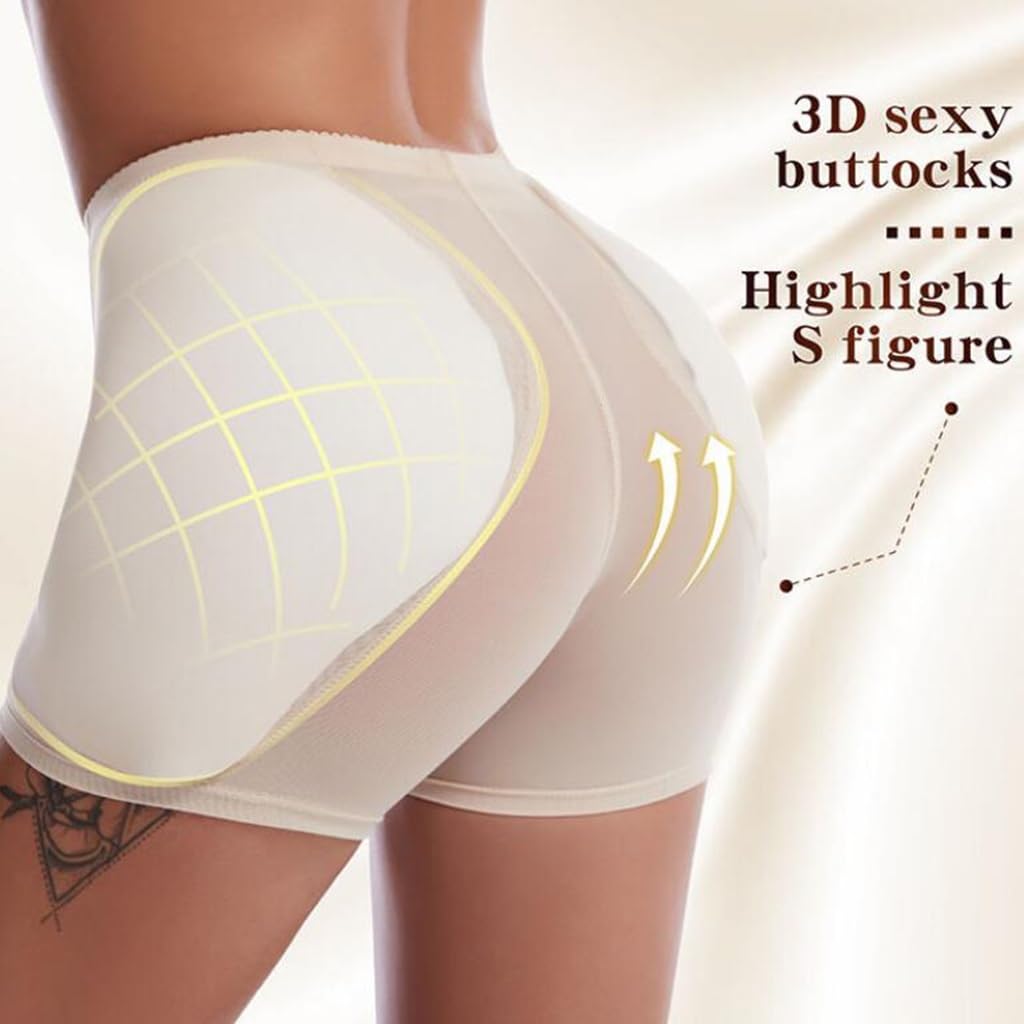 XYNSNDB Damska bielizna wyściełana Bezszwowe wkładki na buty Majtki wzmacniają Majtki kontrolne Hip Enhancer Wyjmowane 2 wkładki