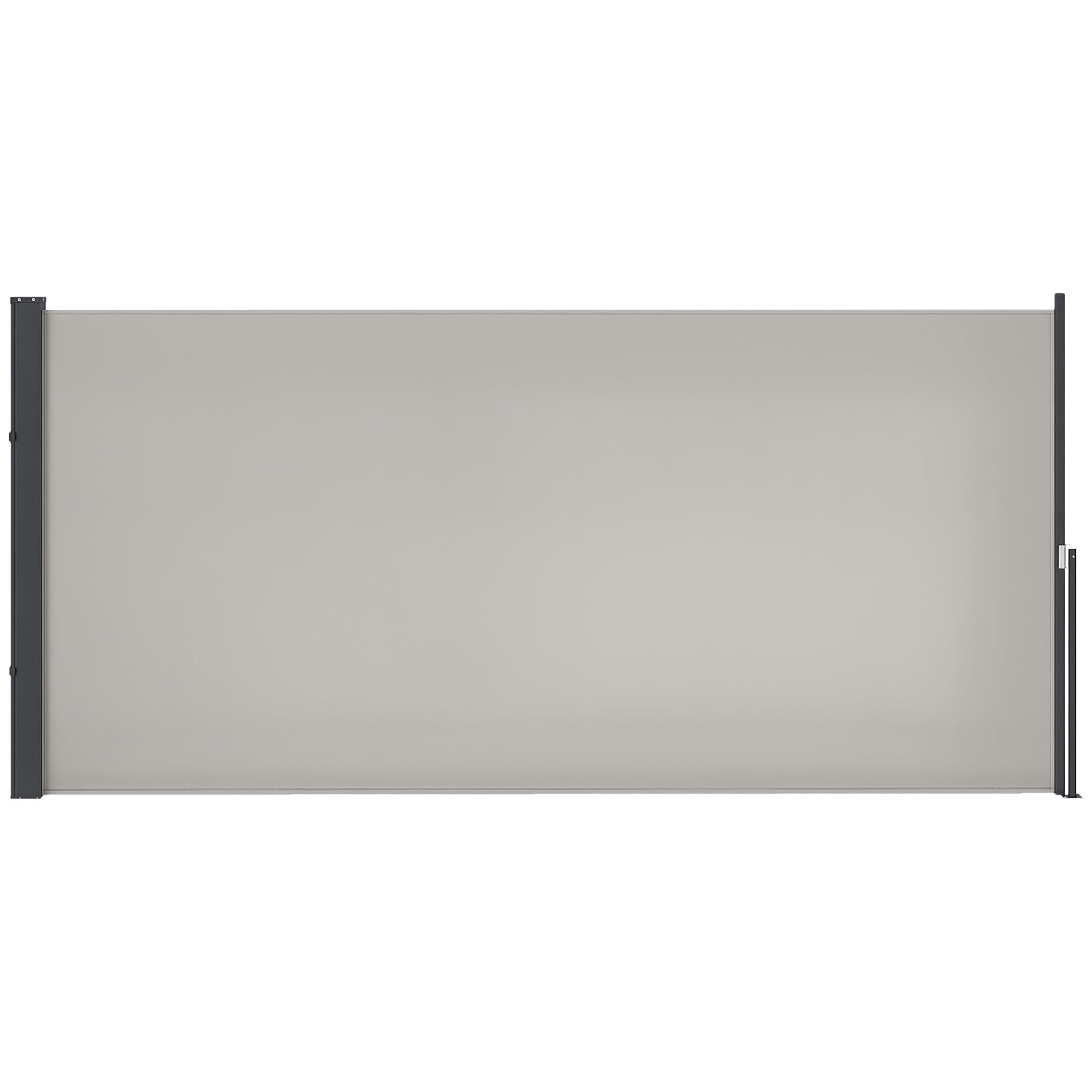 Outsunny Toldo Lateral Retráctil Pantalla Anti-UV 300x140 cm Gris Claro | Pantalla Enrollable, Mampara de Privacidad, Impermeable, Exterior, Jardín, Balcón, Terraza