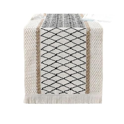 Chemin de table rustique de ferme en coton et lin pour repas de vacances - 2