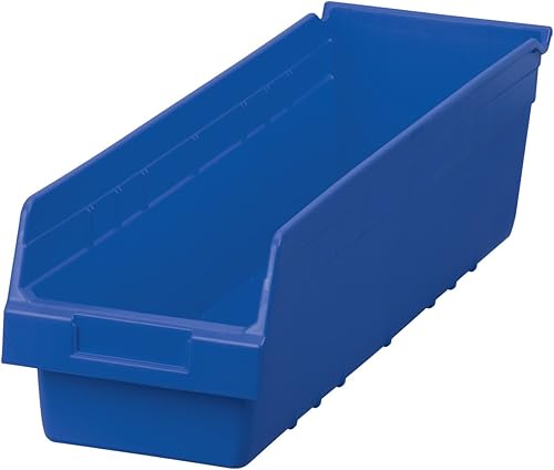 Akro-Mils 30094 ShelfMax - Caja de almacenamiento de plástico, 24 x 6 x 6 pulgadas, color azul, (10 unidades)