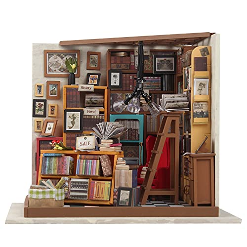 Zerone DIY Buchladen Modell, Miniatur Puppenhaus Stereoskopisches Form-Set DIY Buchladen Modell handgefertigte…