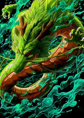 Frenchiart Poster Métallique Dragon Ball Z Shenron, 30 cm x 42 cm, avec Aimant Mural, Design Mythique