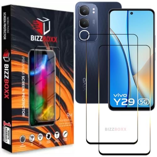 Image of Compatible With Vivo Y29 5G Tempered Glass Screen Protector Guard With Precise Edges - High Definition, Easy Install, Anti-Fingerprint Screen Guard (vivo Y29, 6.68 inch) - Pack of 2