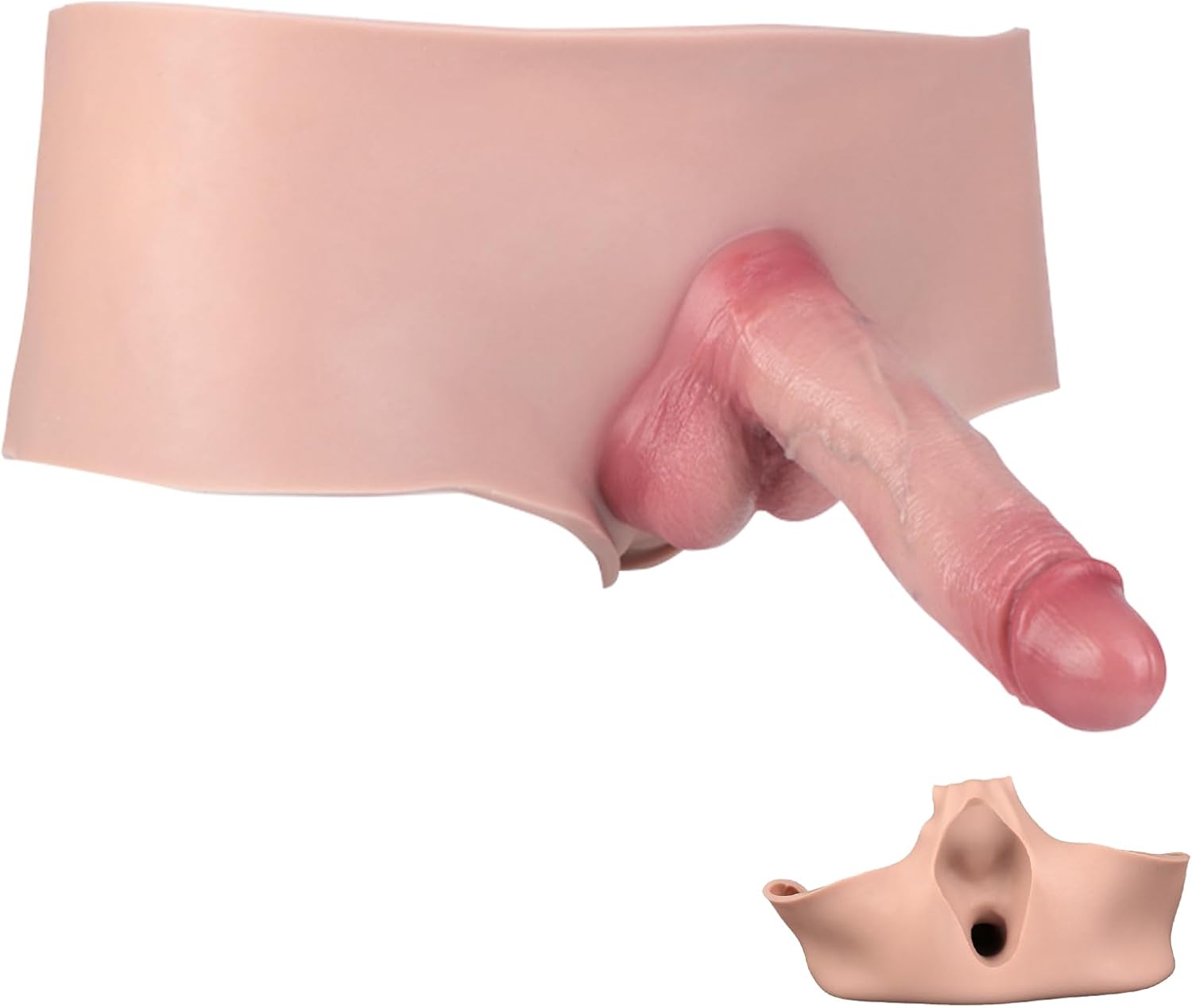 Realistic Dildo Panties, Hollow Strap On Dildo Harness with Reusable Wearable Penis Sleeve, Hand Free Wearable Panty Male Penis Extender Sex Toys for Male Gay Couples