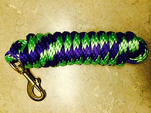 Valhoma 10' Lead Rope w/Bolt Snap Lime Green/Purple