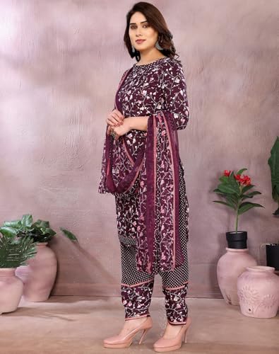 Image of Priyashi Women Unstiched Crepe dress materials | Crepe Salwar Suit for women with dupatta | suit material for women unstitched