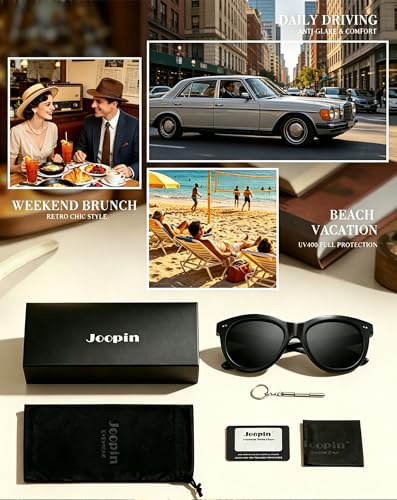 Image of Joopin Oversized Cat Eye Sunglasses Polarized UV Protection Retro Round Sun Glasses Shades for Women Driving Beach Vacation