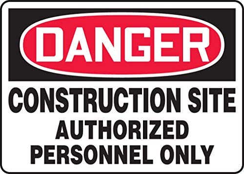 Panneau de chantier Danger Construction Site Accuform ultra-résistant 10x14