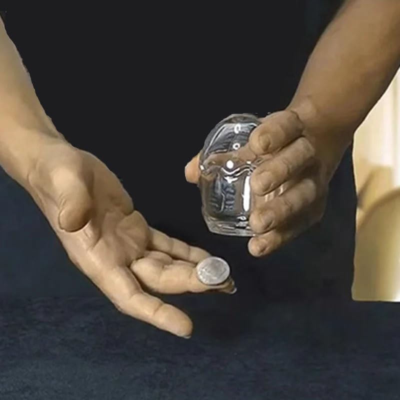 Penetration Impossible 2.0 Magic Tricks Signé Coin Penetre Transparent Container Magic for Magicians Close Up Illusions Gimmicks