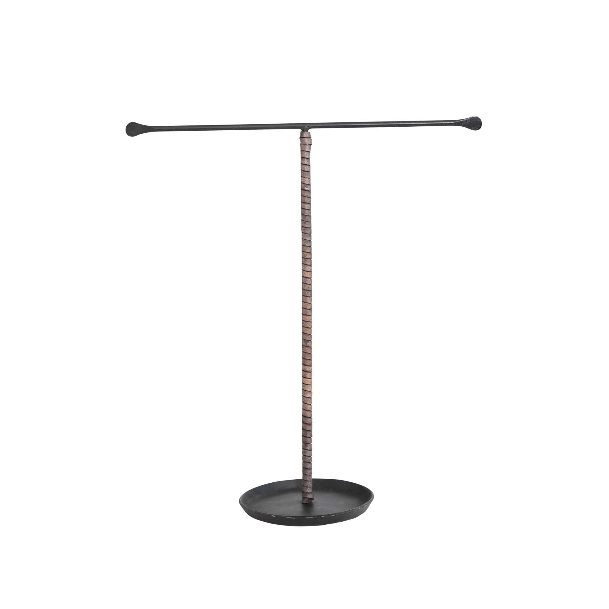 Creative Co-Op Modern Metal and Leather, Black Jewelry Stand