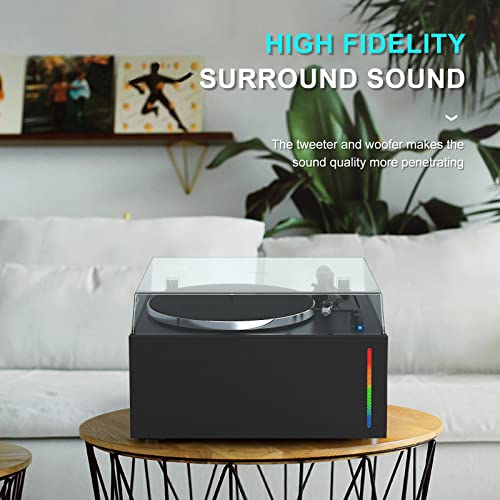 Seasonlife HQ-KZ008 Turntables Vinyl Record Player Built-In Treble And Bass Speakers Phono Preamp Upgraded, High Fidelity All-In-One Record Player Belt Drive thumb #3