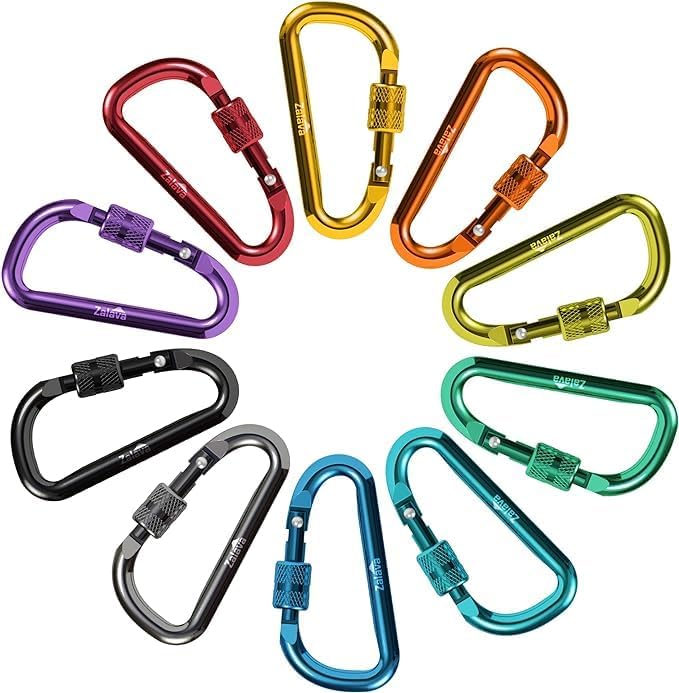 6pcs 2”D-Clip Durable Locking Carabiner Keychain Clip,Keychain Clip Hook - Image 3