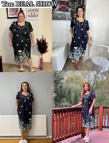 Image of Ekouaer Women's House Dress with Pocket Button Mumus