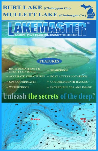 Lakemaster LPMIBMP09-07 Paper Map Burt/Mullet (Cheboygan)