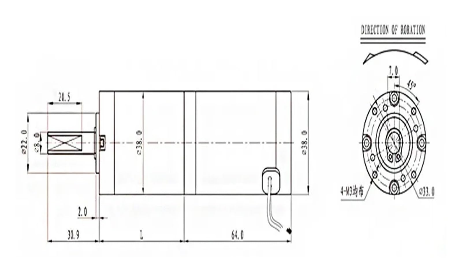 Motorreductor planetario de CC de alto par, 12 V, 24 V, 4/10/15/30/200/300/500 RPM, diámetro de 38 mm(12V50RPM)