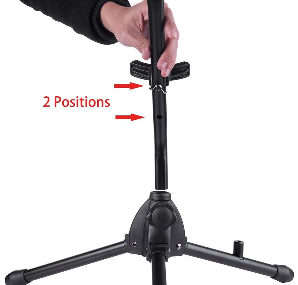 rayzm Support pour saxophone ténor/alto avec support détachable pour flûte/clarinette, support portatif réglable pour saxophone alto, saxophone ténor, clarinette et flûte