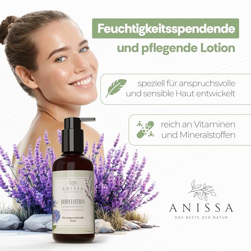 Anissa Naturkosmetik Bodylotion - verzorging voor veeleisende en gevoelige huid, hydraterend, natuurlijke ingrediënten, veganistisch, 200 ml - Body Lotion Dames Skin Care - Afbeelding 3