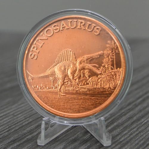 Image of Spinosaurus Dinosaur 1 oz Pure .999 Copper Round 39mm Challenge Coin in Capsule - COA by Heavenly Metals