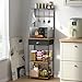 5 Tier Coffee Bar Station with Drawer, Kitchen Stand with 4 S-Shaped Hooks, Farmhouse Corner Coffee Bar Cabinet for Small Spaces, Bakers Rack for Kitchen, Living Room, 13.43